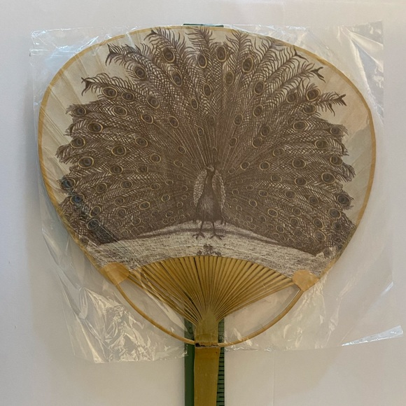 Geisha & Peacock Feather Themed Hand Fans - Picture 15 of 16